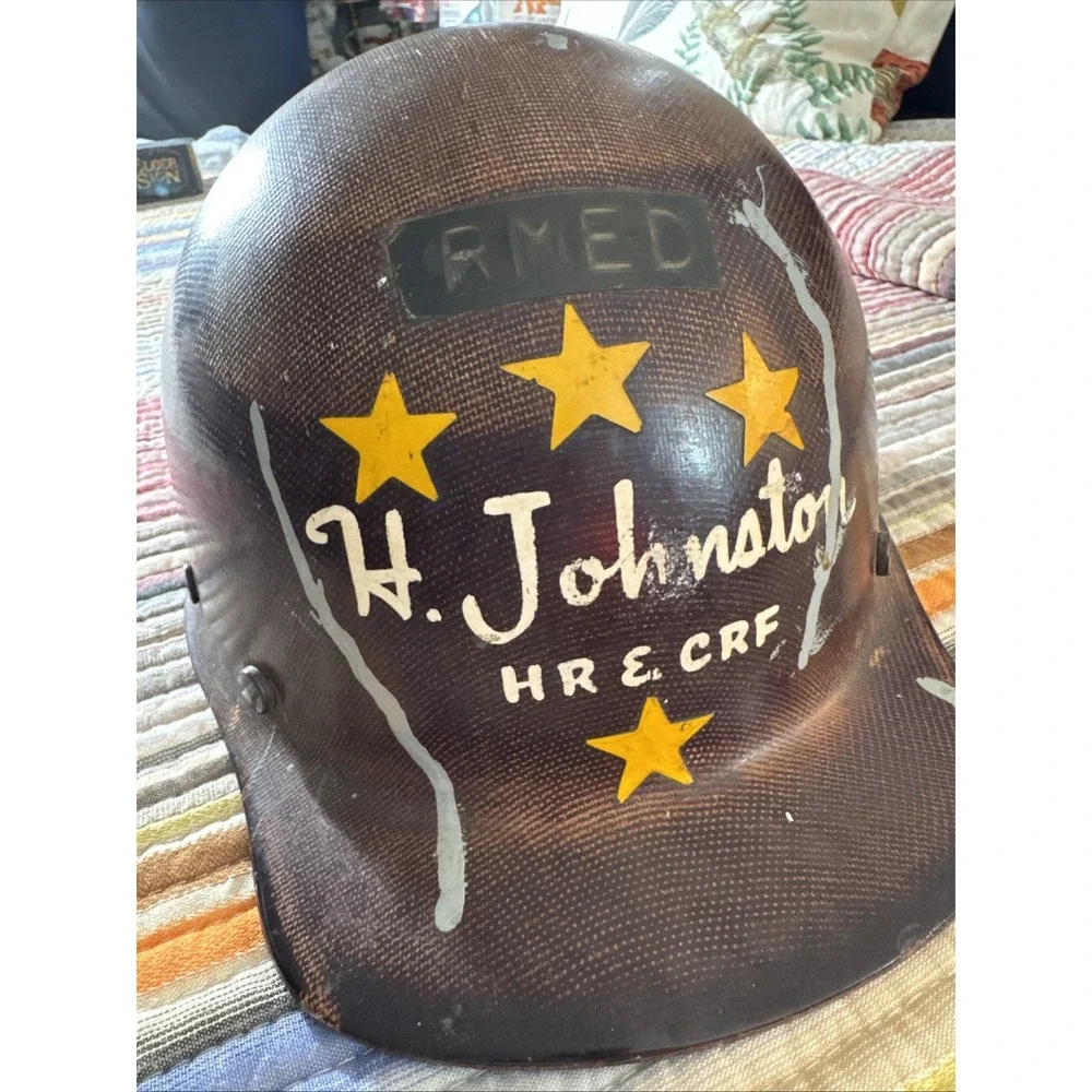 Vtg 1950s MSA Skullgard Steel Workers Coal Miners Fiberglass Hard Hat Used